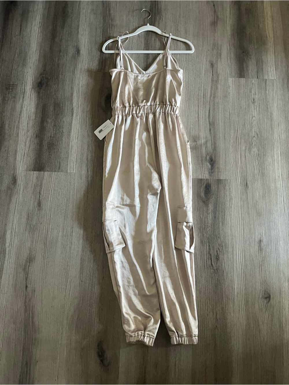 Champagne Utility Jumpsuit with Adjustable Straps NEVER WORN with tag Size SMALL